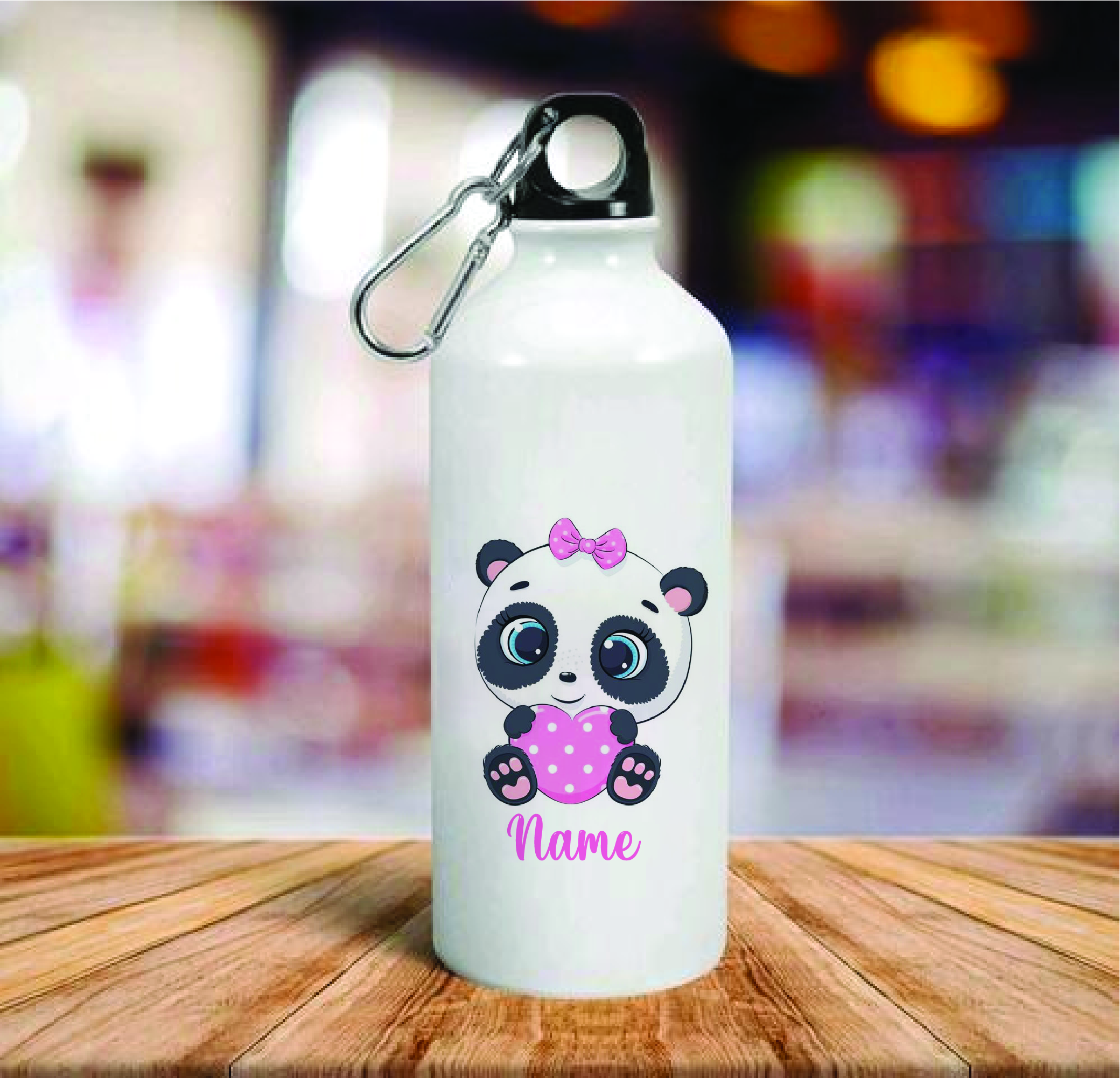 Personalised Cute Panda Aluminum Water Bottle